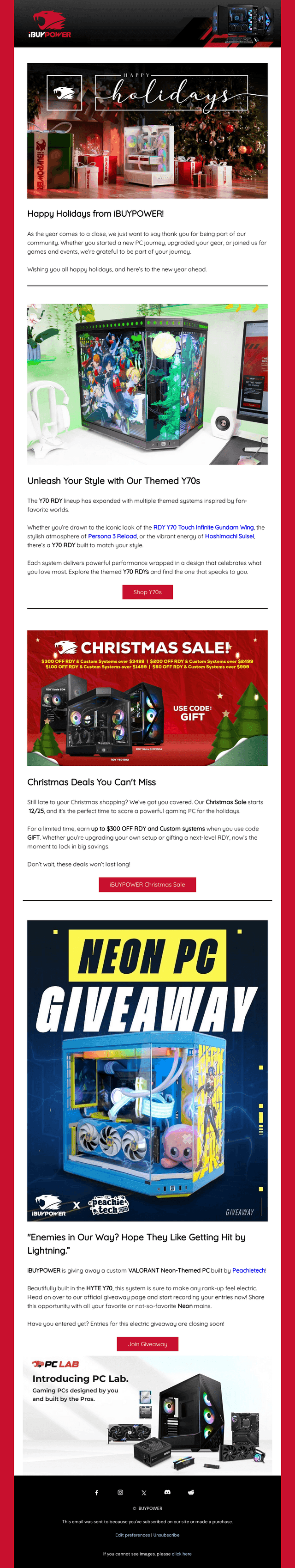 iBUYPOWER email from Thu, Dec 25, 2025