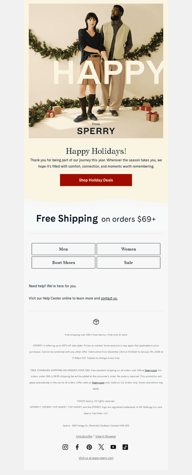 Sperry email from Thu, Dec 25, 2025