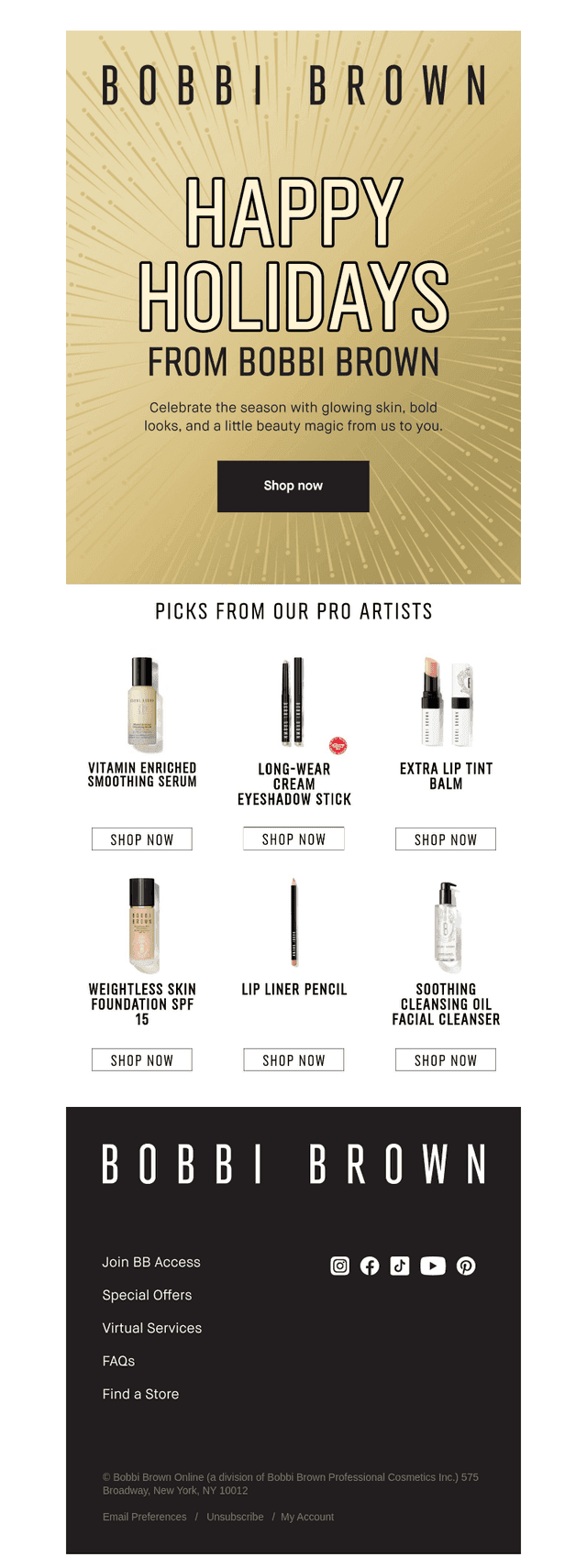 Bobbi Brown Cosmetics email from Thu, Dec 25, 2025