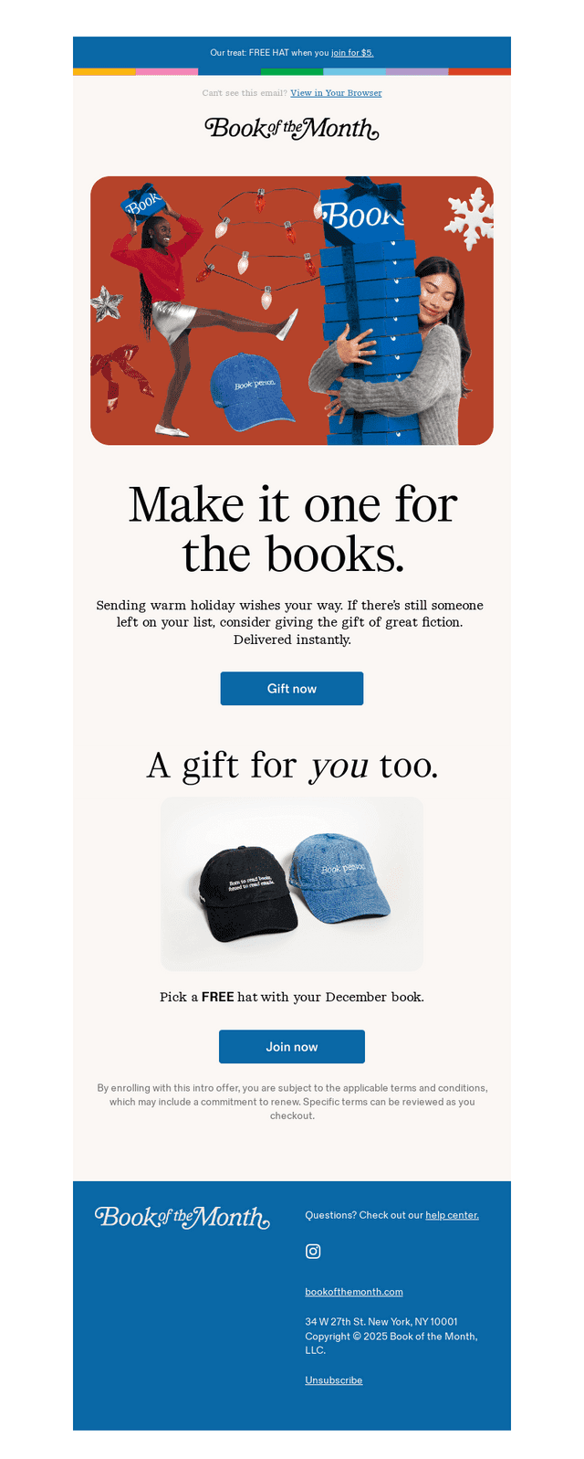 Book of the Month email from Thu, Dec 25, 2025