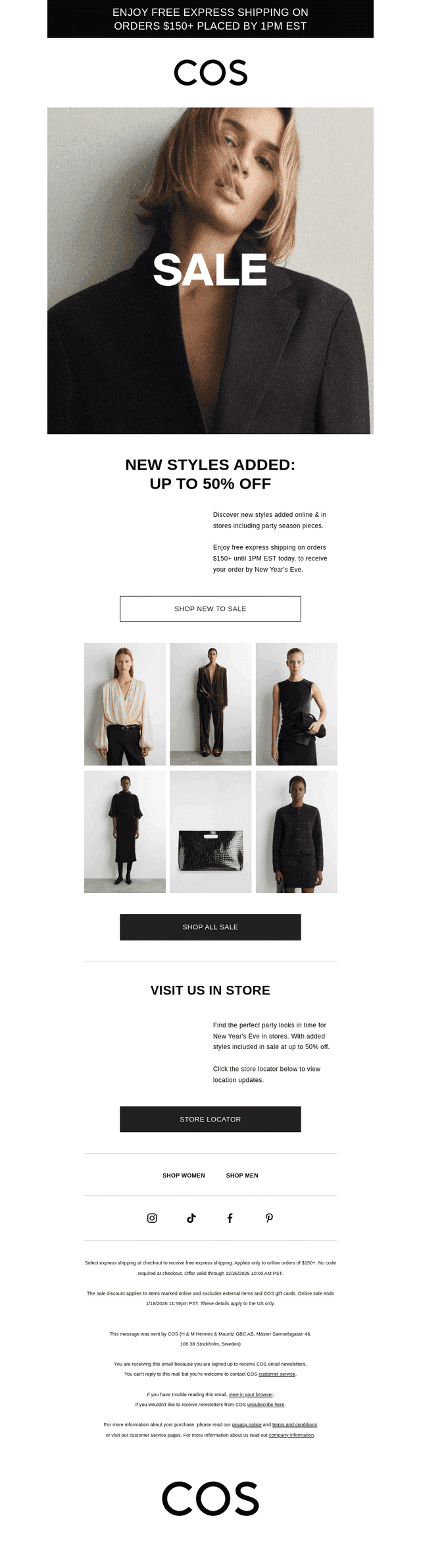 New styles added: up to 50% off