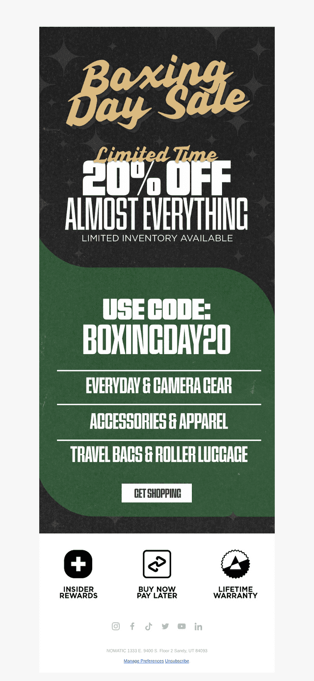 VIP Boxing Day Sale: Use Code for 20% Off Sitewide