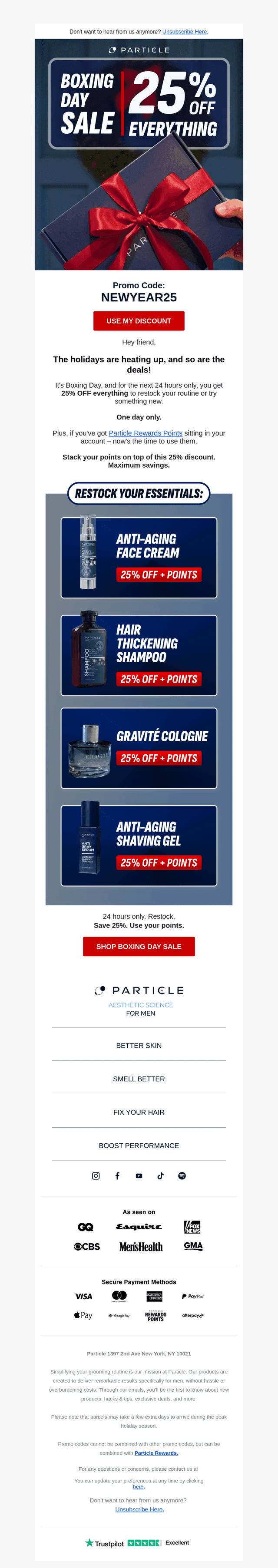 Boxing Day: 25% Off Everything