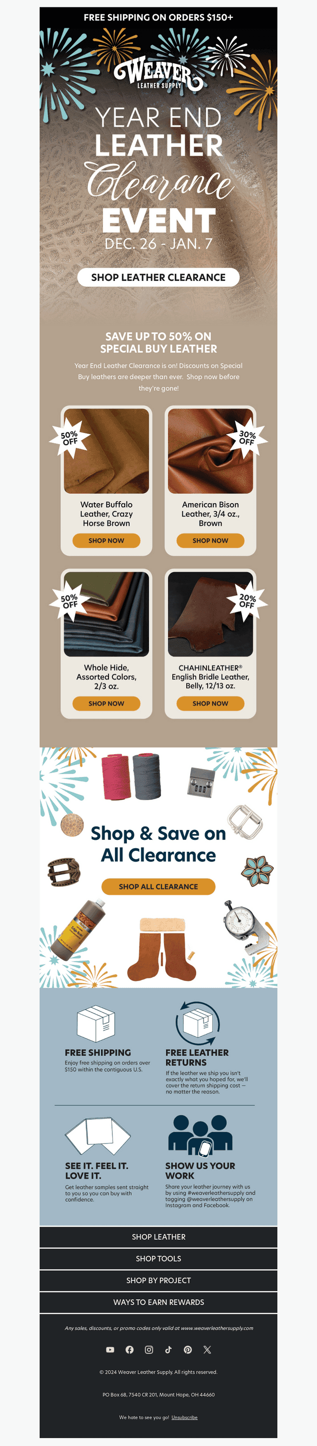 [NOW LIVE] Year End Leather Clearance