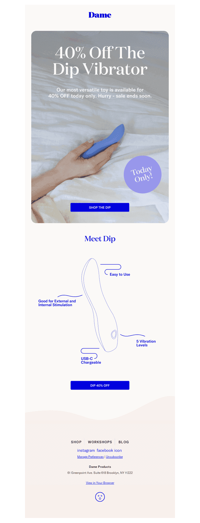 TODAY ONLY: 40% Off the Dip