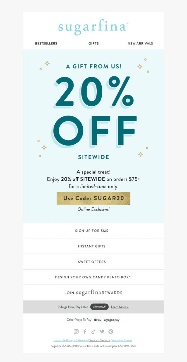 One Day Only! 20% OFF SITEWIDE ⭐️