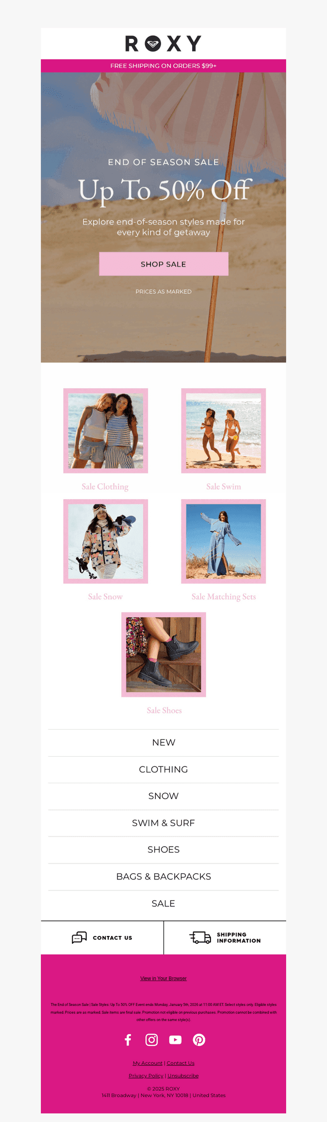 50% OFF Snow, Swim & Surf 🎉