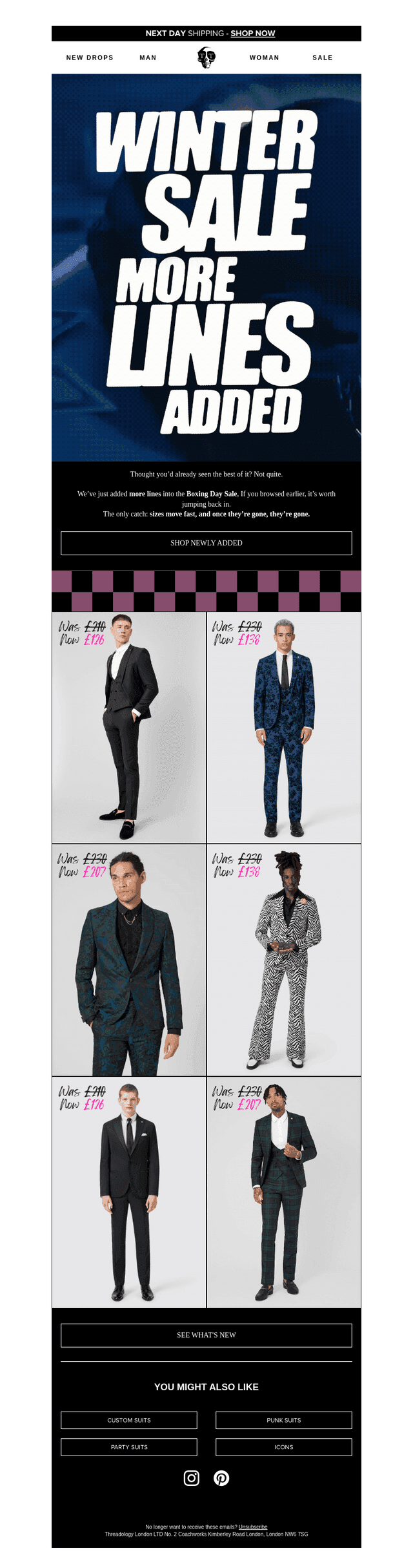 Further Lines Added: Boxing Day Sale