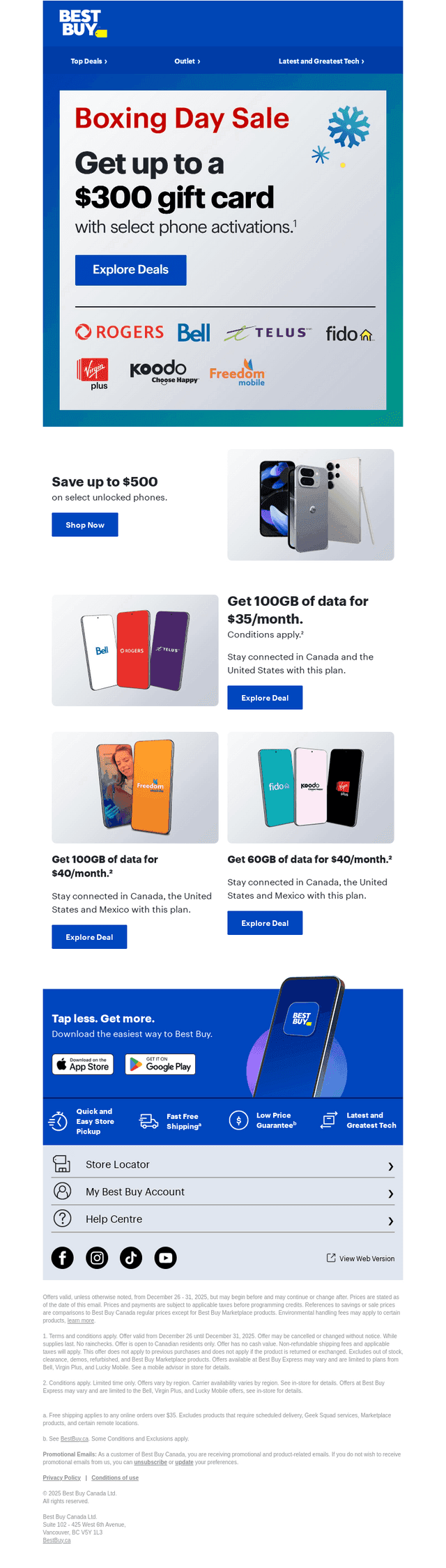Best Buy Canada email from Fri, Dec 26, 2025