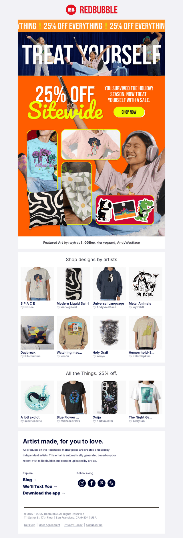 25% off sitewide? Don't mind if you do.