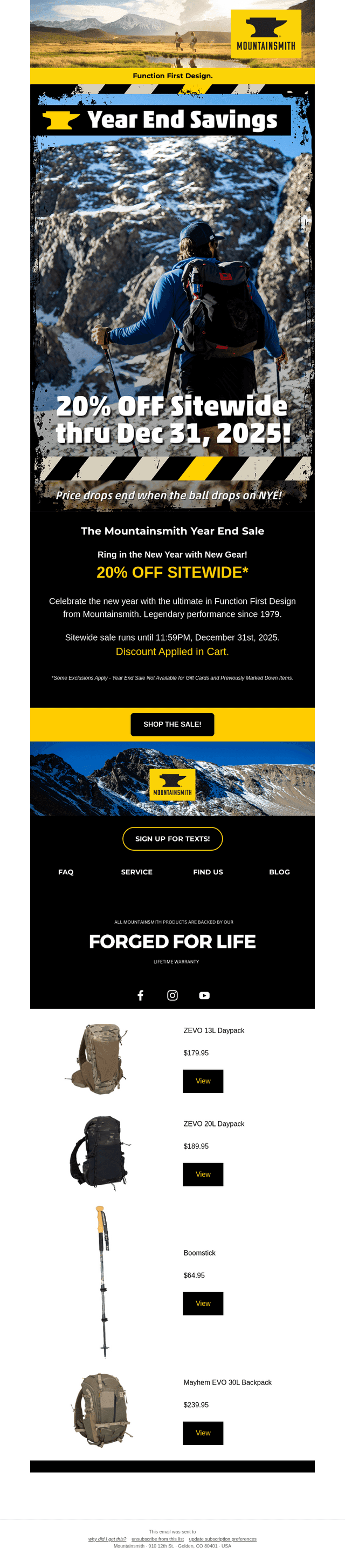 Mountainsmith email from Fri, Dec 26, 2025