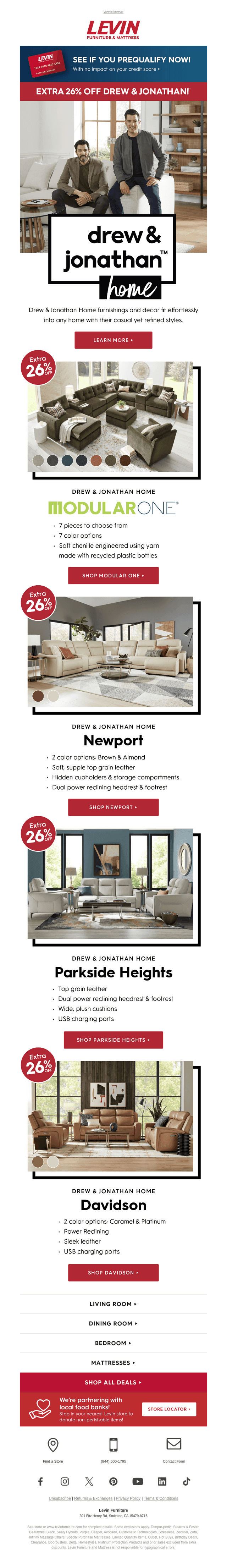 Extra 26% OFF Drew & Jonathan Home!🛋️