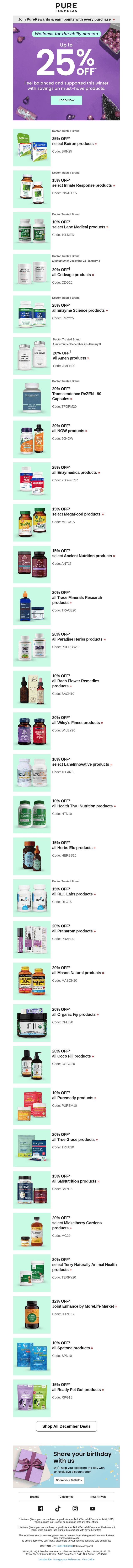 PureFormulas email from Sat, Dec 27, 2025