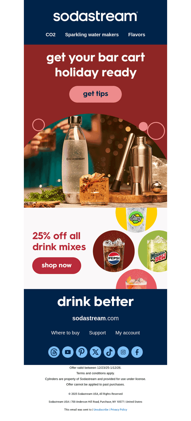 SodaStream email from Sat, Dec 27, 2025
