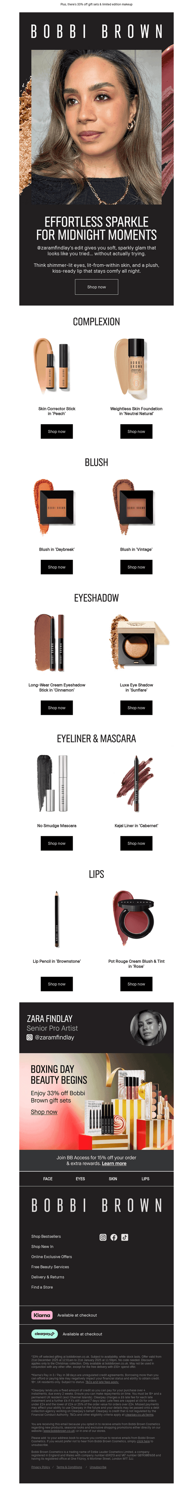 Bobbi Brown Cosmetics email from Sun, Dec 28, 2025