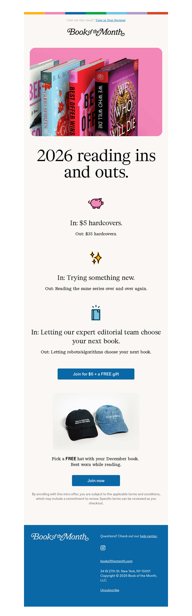Book of the Month email from Sun, Dec 28, 2025