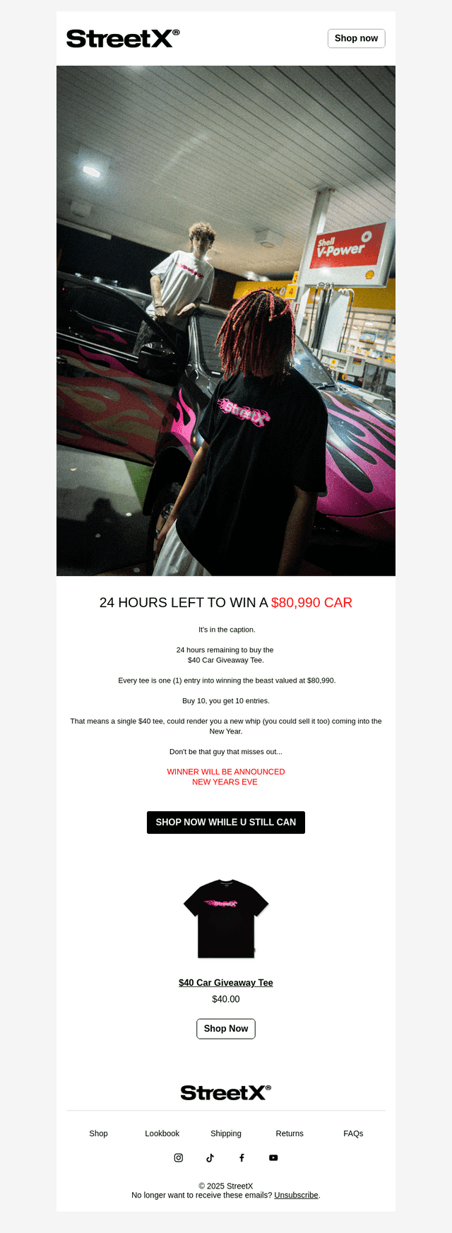 StreetX email from Mon, Dec 29, 2025
