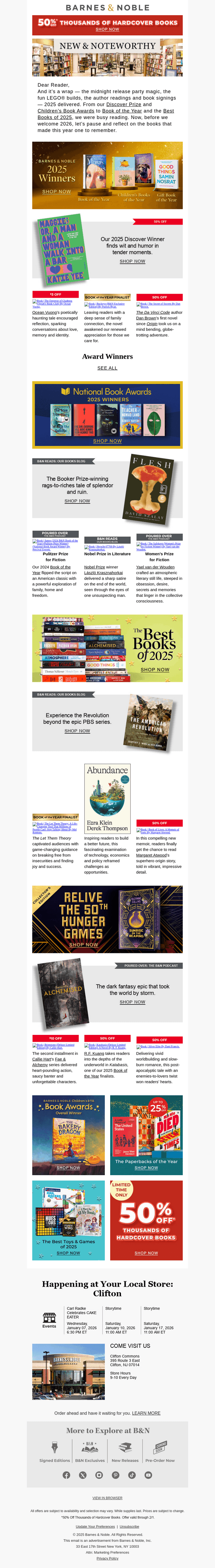 Barnes & Noble email from Mon, Dec 29, 2025