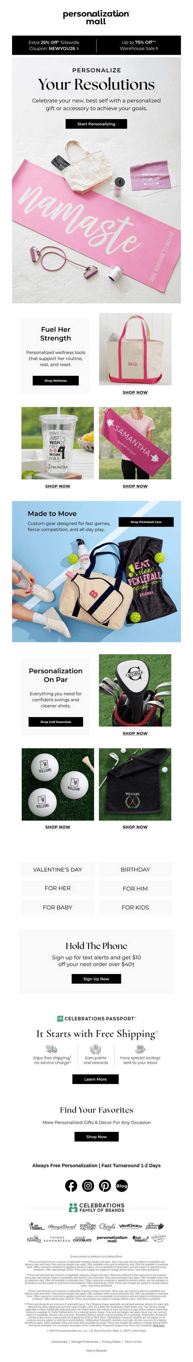 Personalize Your New Year's Resolution! 25% Off Coupon Inside