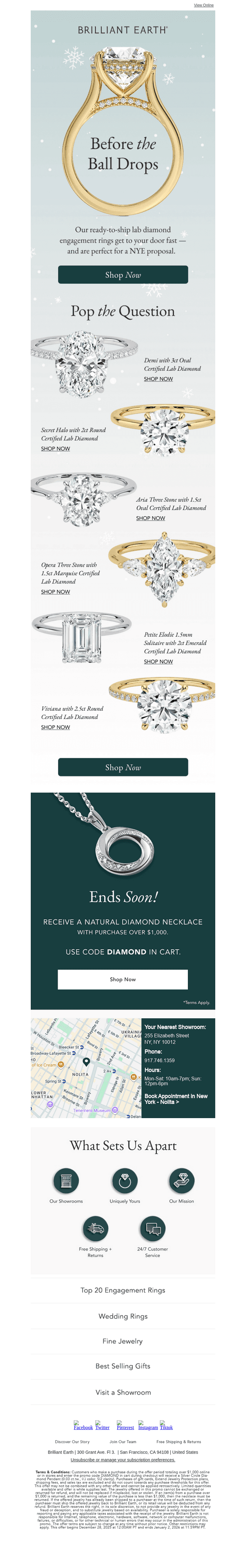 Brilliant Earth email from Mon, Dec 29, 2025