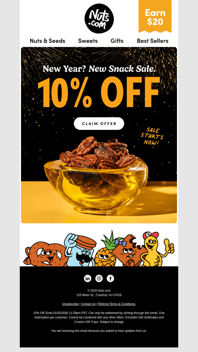 New Year, New Snacks—Take 10% off! 🎉