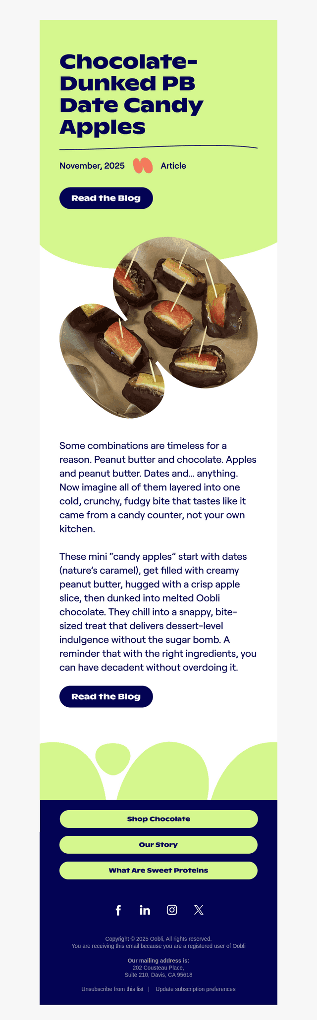 Oobli email from Mon, Dec 29, 2025