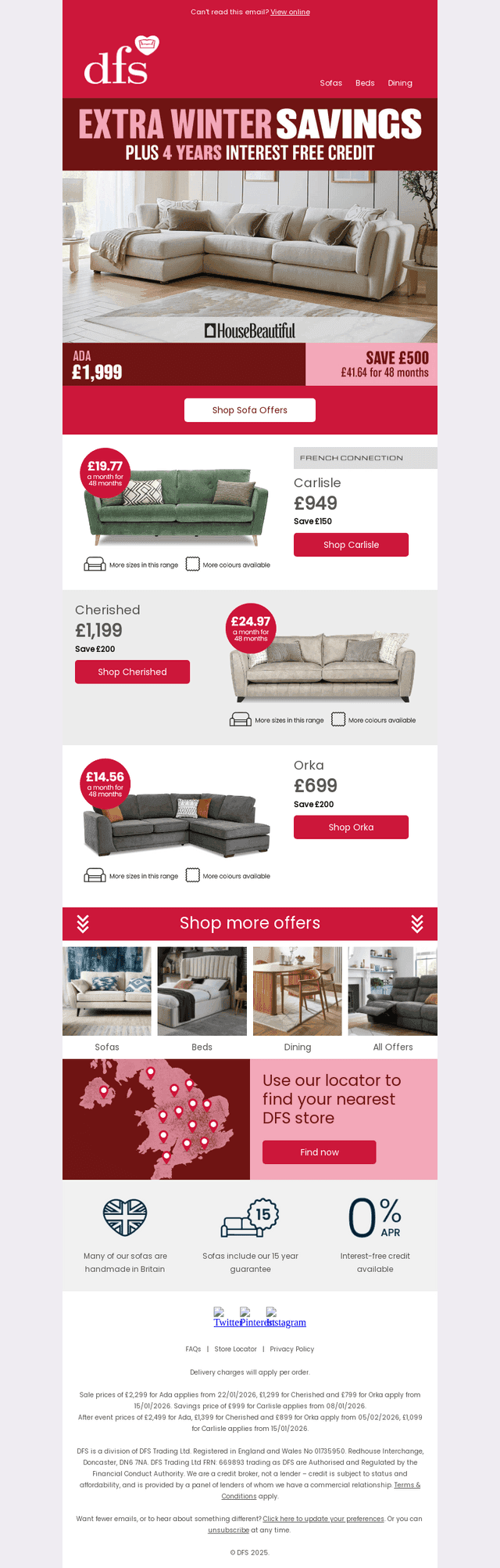 Start the New Year with a sofa for less