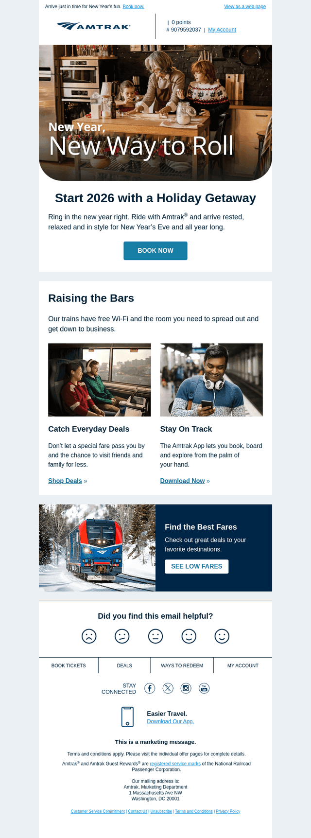 Ride into 2026 on Amtrak