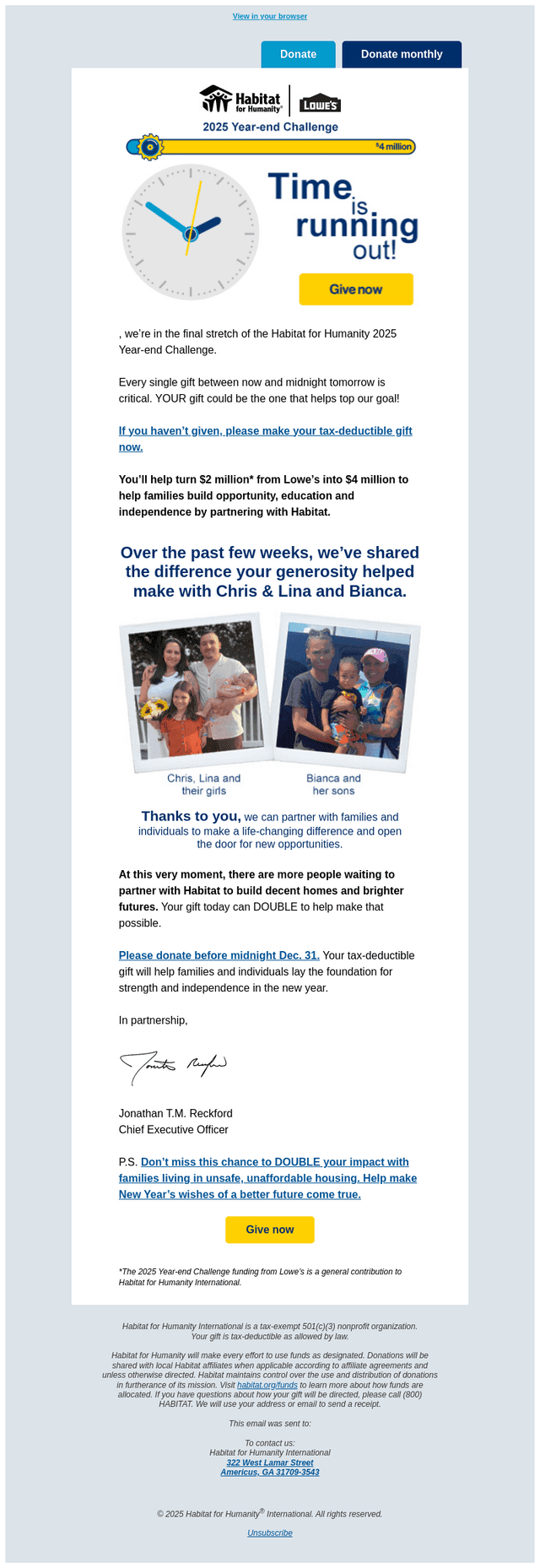 Habitat email from Tue, Dec 30, 2025