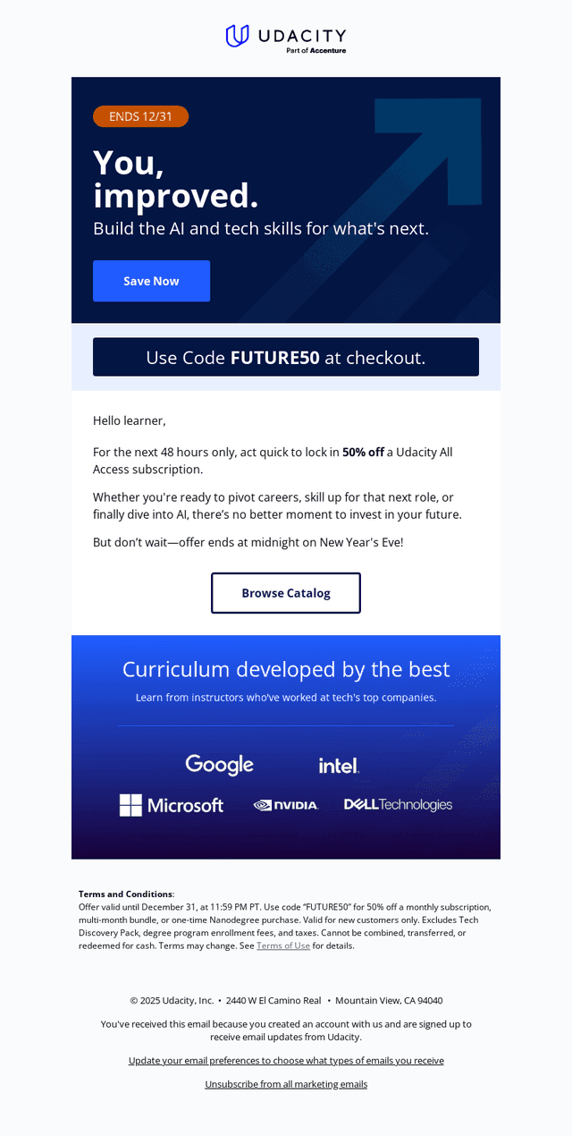 Udacity email from Tue, Dec 30, 2025