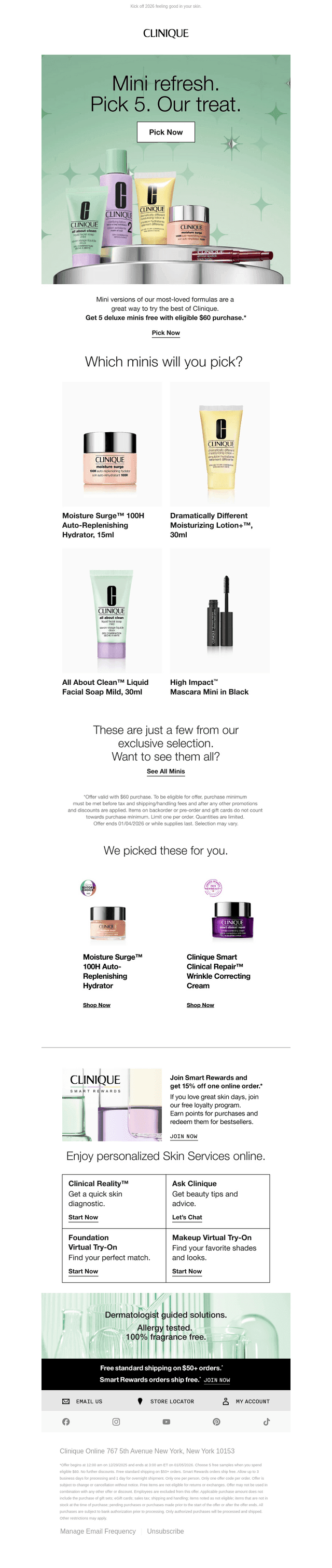 🤩 Pick 5 minis with $60 order.
