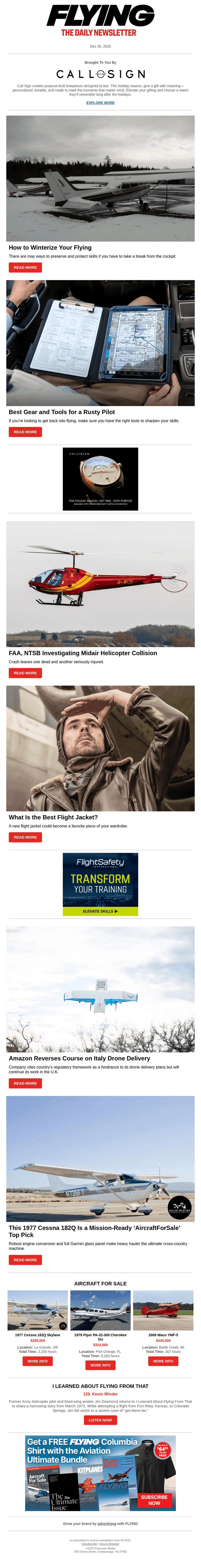 Flying Magazine email from Tue, Dec 30, 2025