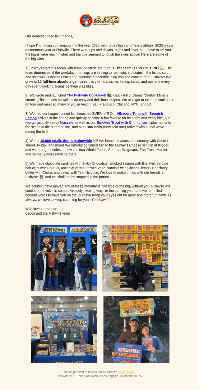 Fishwife email from Tue, Dec 30, 2025