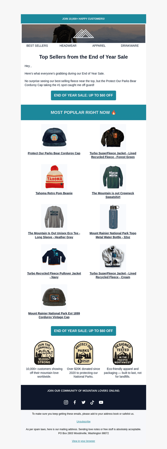 What everyone’s buying right now 🏔️