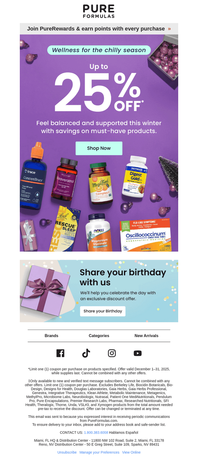 PureFormulas email from Tue, Dec 30, 2025