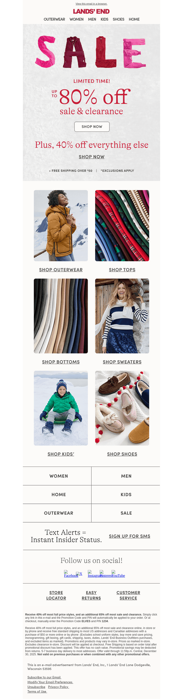 Lands' End email from Tue, Dec 30, 2025
