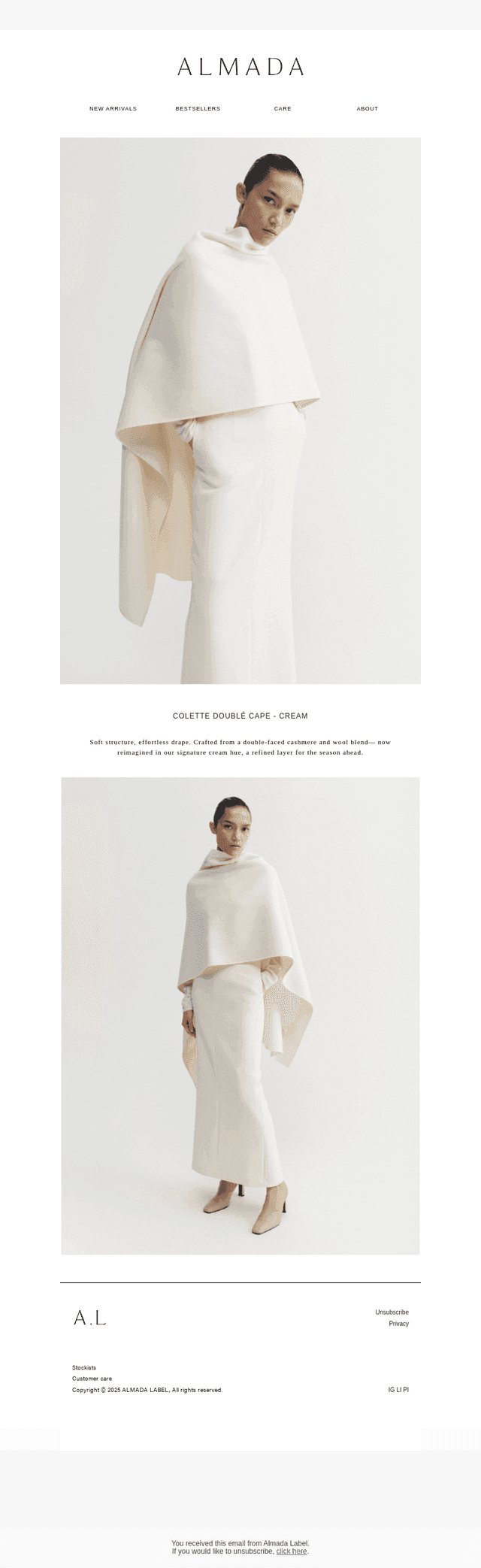 Colette Doublé Cape in cream