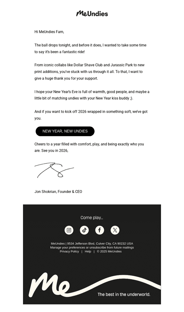 A New Year Note From Jon 💜