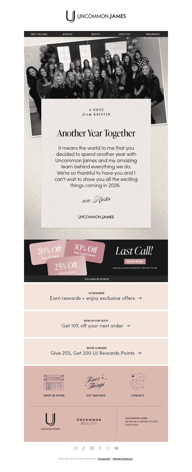 A special note from Kristin 💌