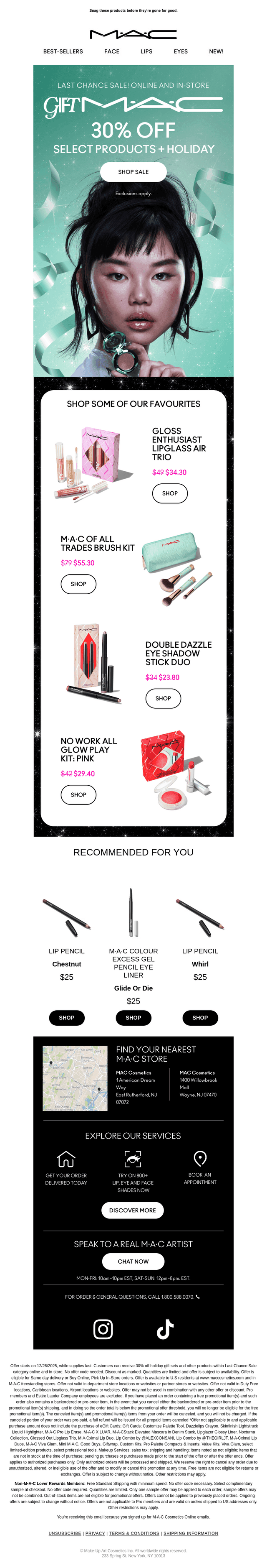 MAC Cosmetics email from Wed, Dec 31, 2025