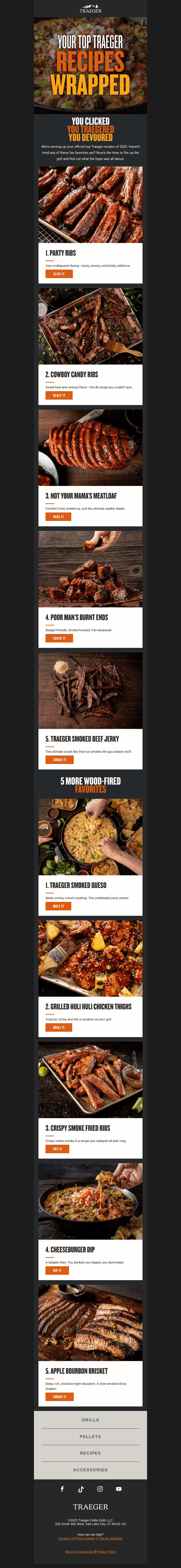 Traeger Grills email from Wed, Dec 31, 2025
