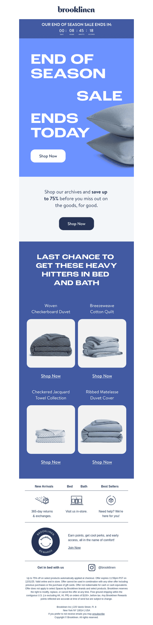 Brooklinen email from Wed, Dec 31, 2025