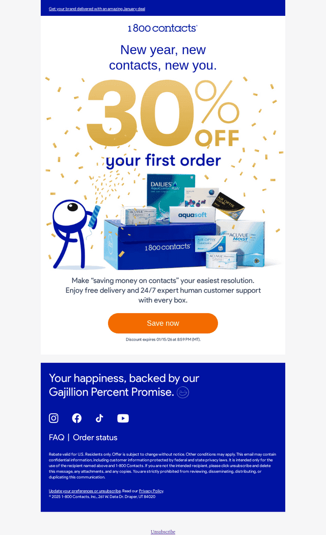 Make saving 30% on contacts your New Year’s resolution