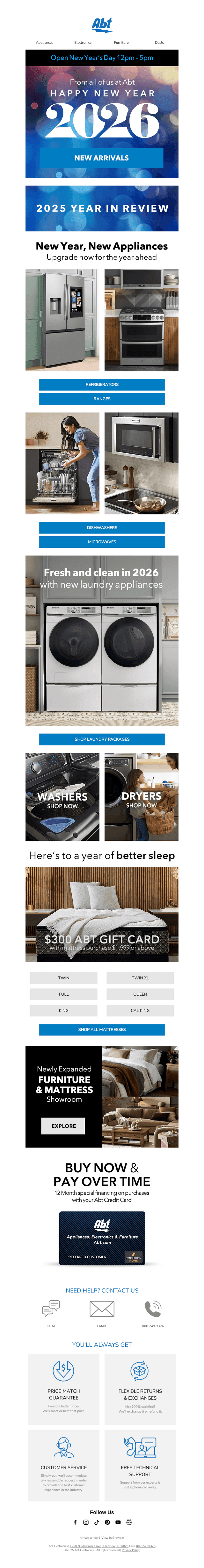 Abt Electronics email from Thu, Jan 1, 2026