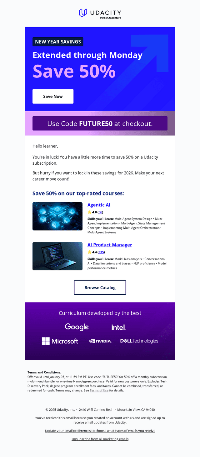🙌 More time to save 50%