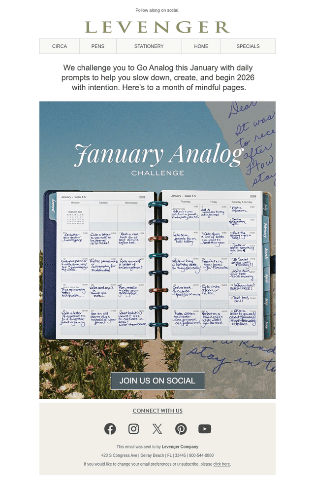 Our New Year’s Analog Challenge.