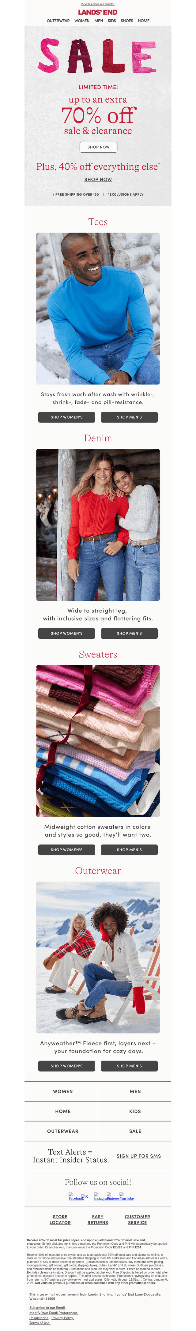 Lands' End email from Fri, Jan 2, 2026