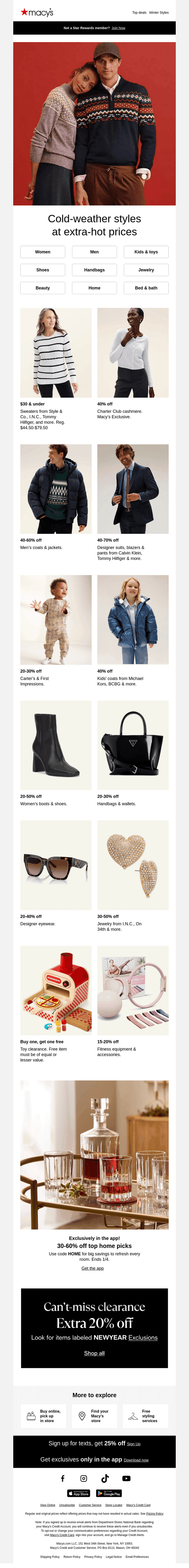 $30 & under sweaters, 40% off coats & more