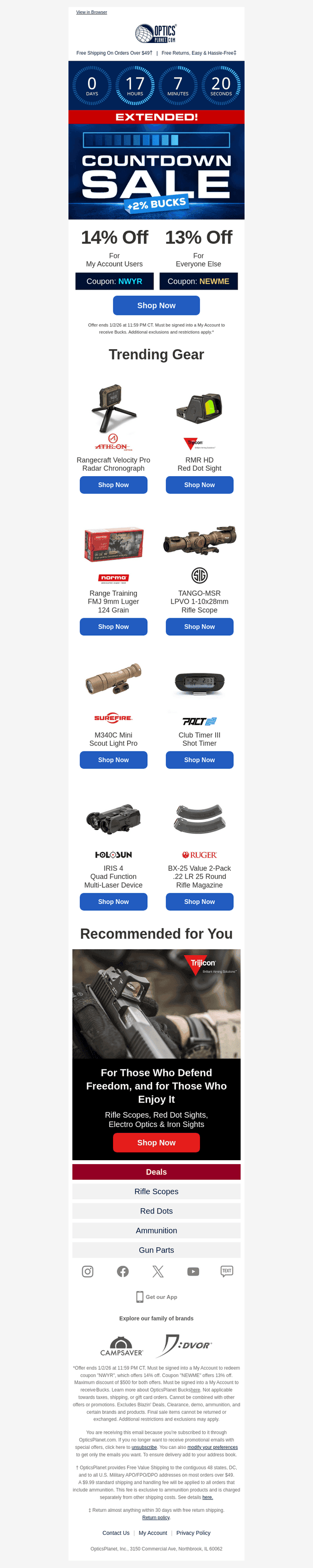 OpticsPlanet email from Fri, Jan 2, 2026