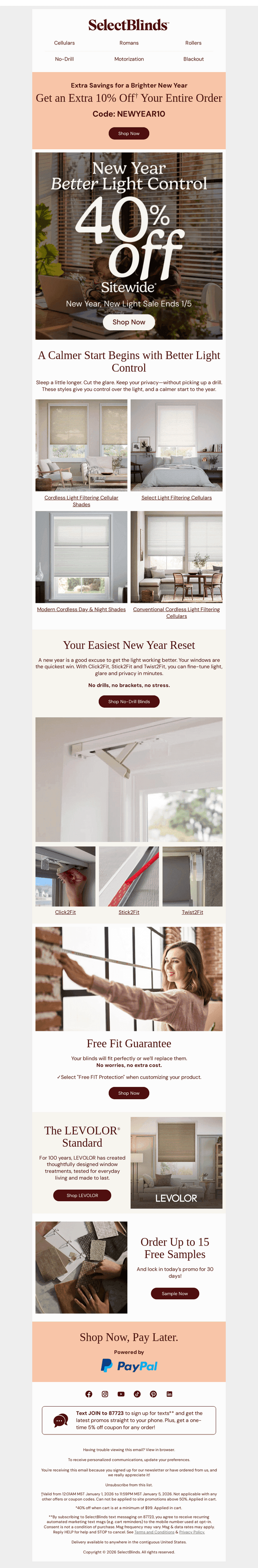 New Year. Better Light Control. Save 40% Sitewide.